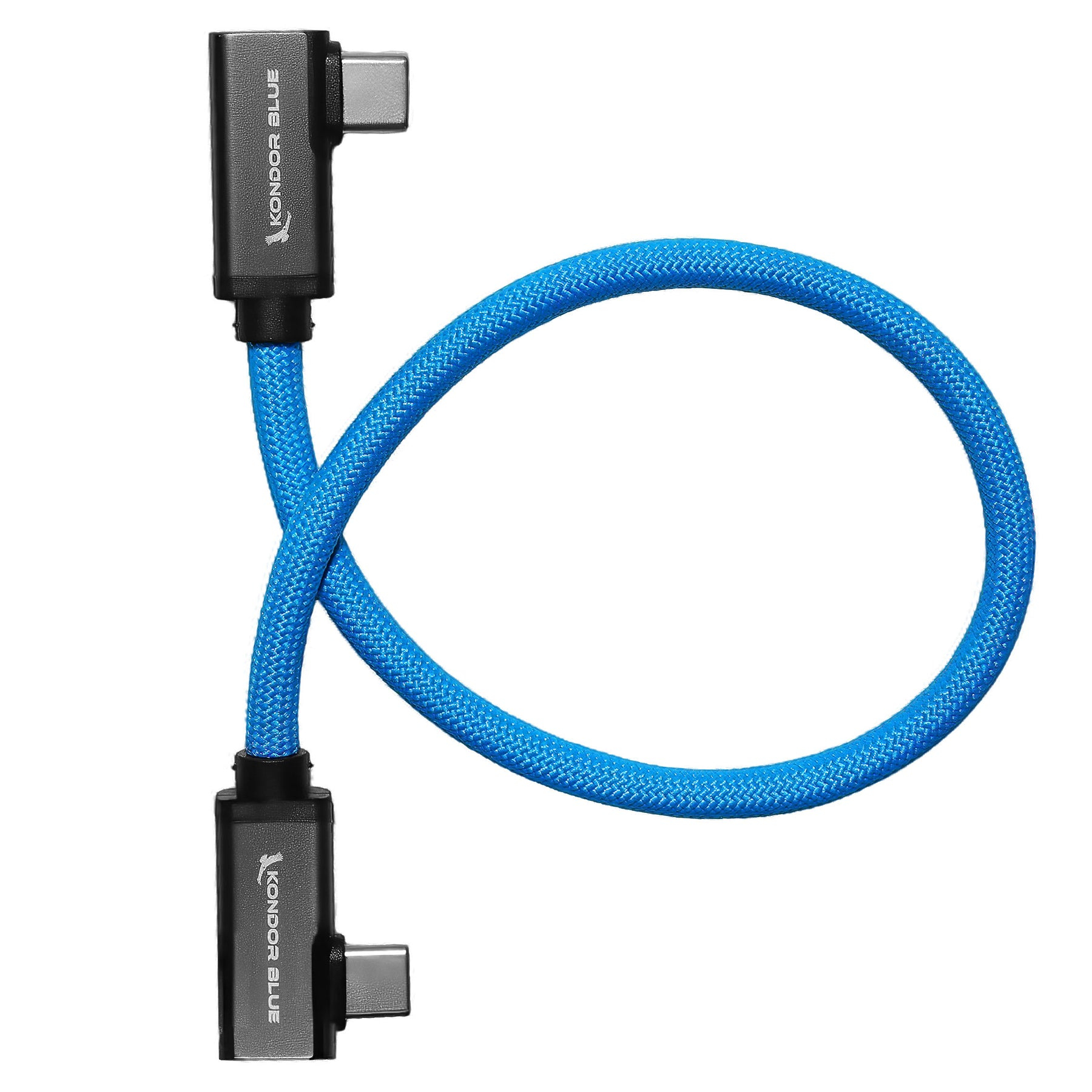 Kondor Blue Men's Blue Kondor Dual Right Angle 12" Usb Cable Usb 3.2 Gen 2 (3.1 Gen