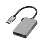 LogiLink USB 3.0 adapter, USB-A/M to HDMI-A/F, 1080p, grey, 0.15 m