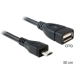 DeLOCK 50cm USB micro-B/USB2.0-A USB cable 0.5 m Micro-USB B USB A Black