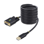 StarTech.com 10ft (3m) USB to Null Modem Serial Adapter Cable, Interchangeable DB9 Screws/Nuts, COM Retention, USB-A to RS232, FTDI, Level-4 ESD Protection, Windows/macOS/ChromeOS/Linux - Rugged TPE Construction