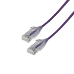 Videk Cat6 Slim U/UTP LSZH RJ45 to RJ45 Booted Patch Cable 28 AWG Purple - 0.5Mtr