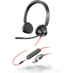 POLY Blackwire 3325 Stereo Microsoft Teams Certified USB-C Headset + 3,5 mm plug + USB-C/A adapter
