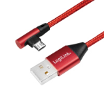 LogiLink CU0150 USB cable USB 2.0 1 m USB A Micro-USB B Black, Red