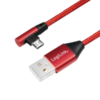 Photos - Cable (video, audio, USB) LogiLink CU0150 USB cable 1 m USB 2.0 USB A Micro-USB B Black, Red 