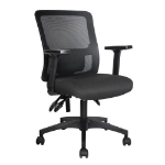 NAUTILUS Designs Barri Medium Back 3 Lever Mesh Task Operator Office Chair With Fabric Seat and Height Adjustable Arms Black - BCM/K610/BK DD