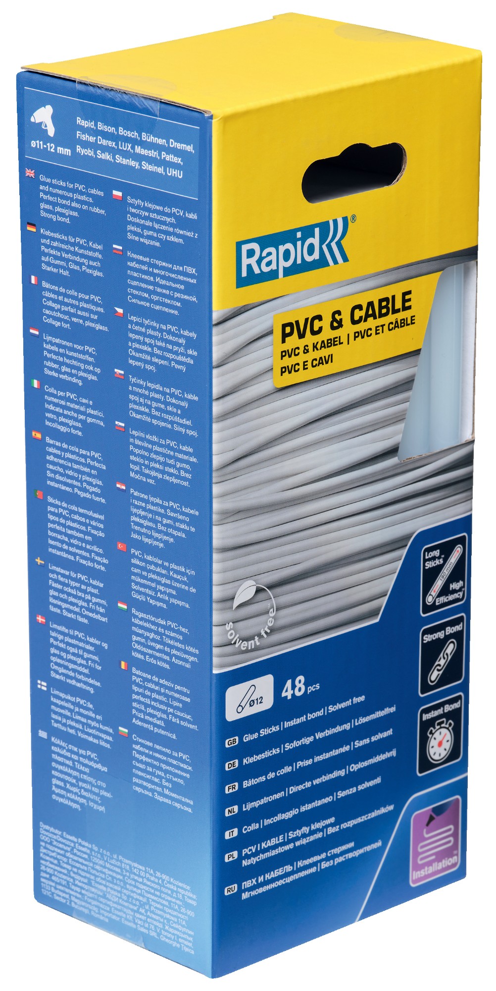 Rapid 12 mm Glue Sticks PVC and Cable 36031J