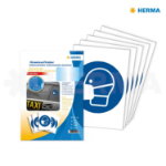 HERMA 12923 self-adhesive label Round Removable Blue, White 5 pc(s)