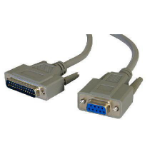 Cables Direct 5m D9/D25 serial cable D9 FM D25 M