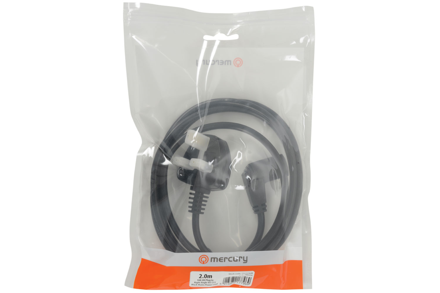 Mercury 114.023UK power cable Black 2 m Power plug type G IEC C13