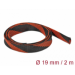 DeLOCK Braided Sleeve stretchable 2 m x 19 mm black-red