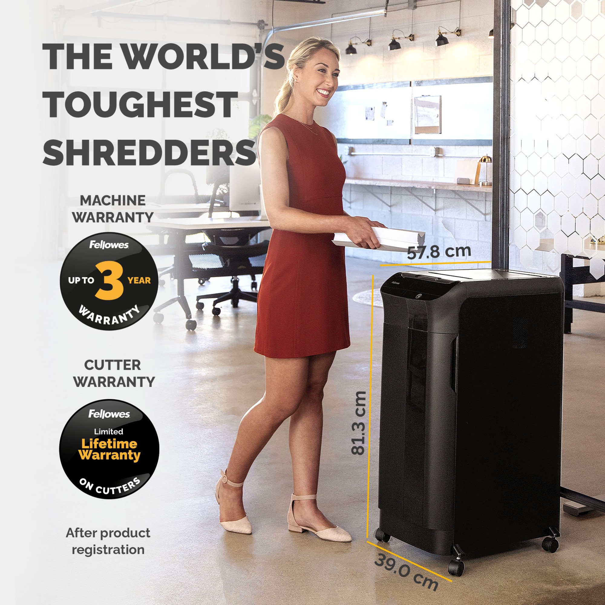 Fellowes Paper Shredder 350 Sheet Auto Feed Cross Cut Shredder AutoMax 350C Shredder with 68 Litre Bin High Security P4
