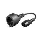 Microconnect C14, M/F, 0.75m Black 0.23 m C14 coupler