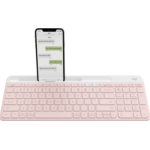 Logitech 920-011329 keyboard Office RF Wireless + Bluetooth QWERTY English Pink, White