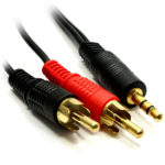 TARGET 3.5mm (M) Stereo Jack to 2 x RCA Plug (M + M) 2m Black OEM Cable