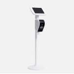 Bouncepad Floorstanding with Brother Printer Mount (inc USB Cable) | Samsung Tab A9 8.7 (2023) | White | Exposed Front Camera and Home Button