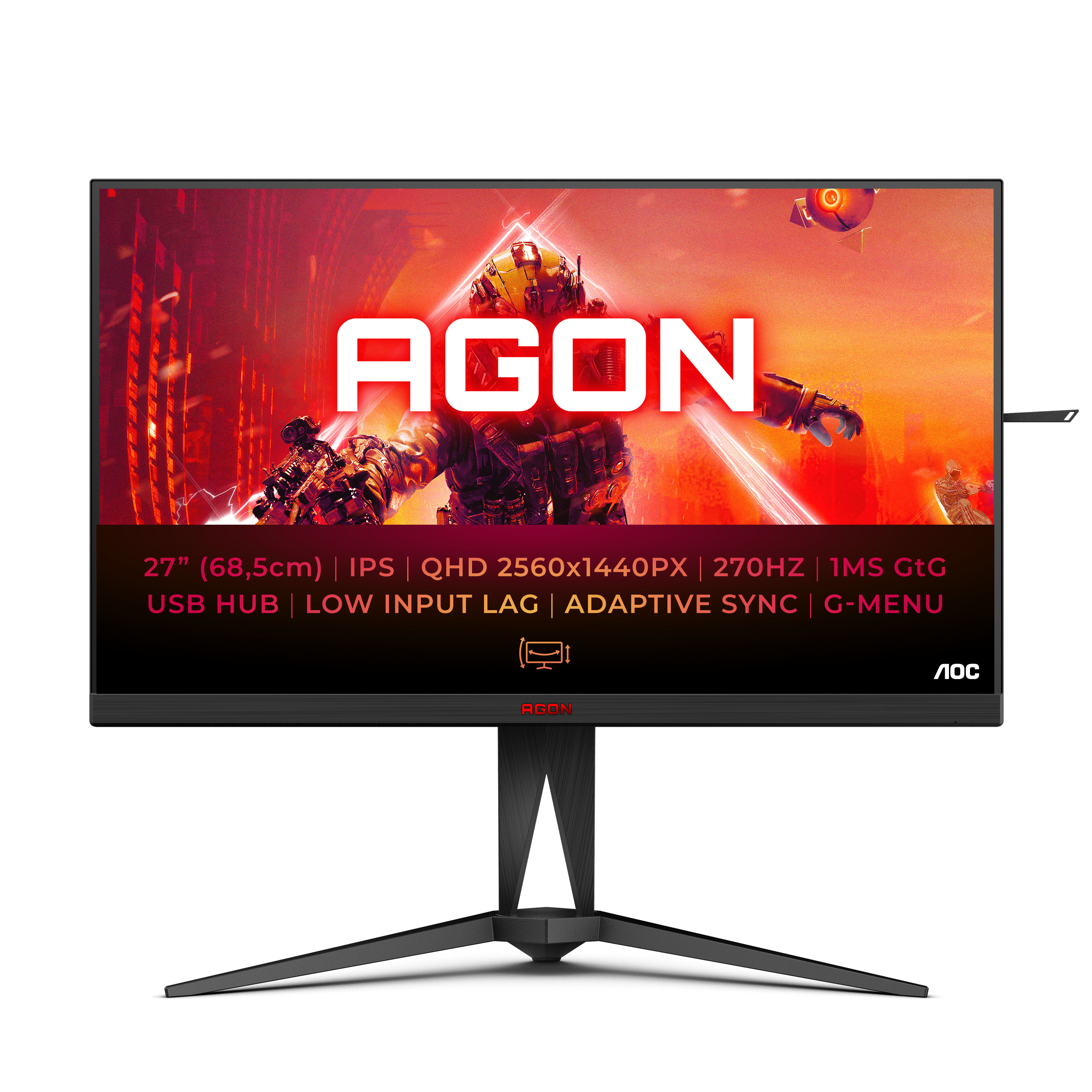 Image of AOC AG275QZ/EU computer monitor 68.6 cm (27") 2560 x 1440 pixels...