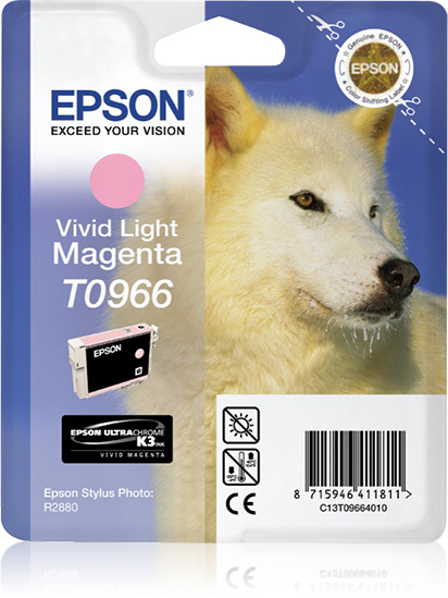 Image of Epson C13T09664010/T0966 Ink cartridge light magenta, 865 pages...