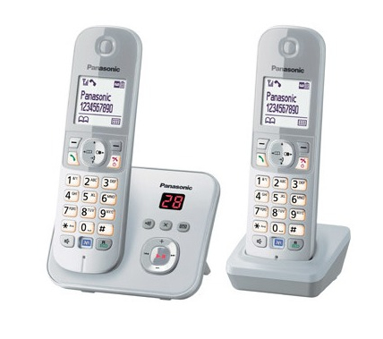 Image of Panasonic KX-TG6822 DECT telephone Caller ID Silver