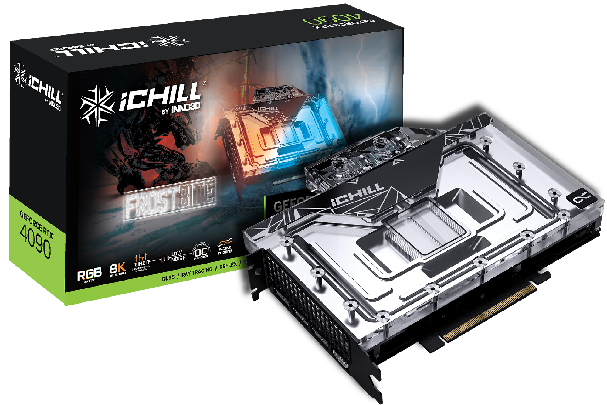 Image of Inno3D GeForce RTX 4090 ICHILL FROSTBITE NVIDIA 24 GB GDDR6X