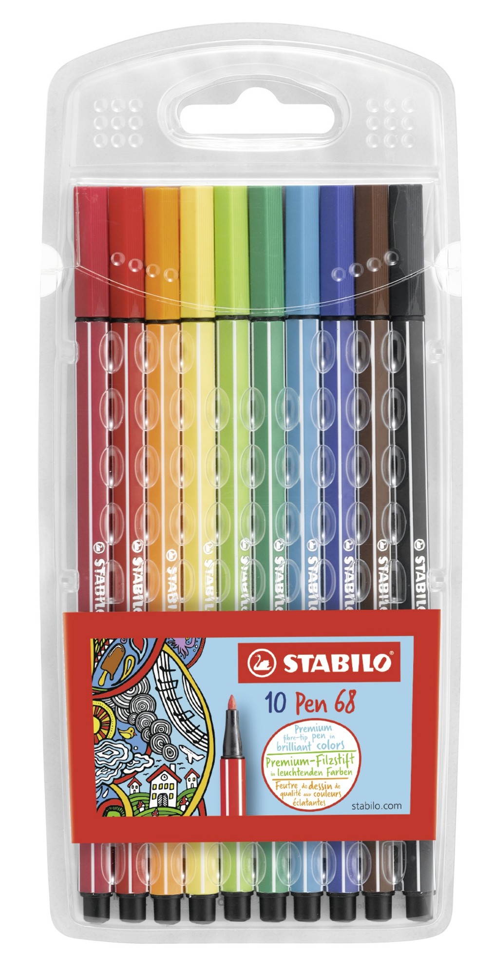 STABILO Pen 68 felt pen Multicolour 10 pc(s)