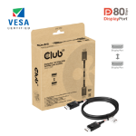 CLUB3D DisplayPort™ 2.1 Bi-Directional VESA DP80 Gecertificeerde kabel 4K240Hz, 8K60Hz or 10K60Hz M/M 1.6m/ Next-Gen Gaming