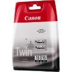 Canon 8190A002/BCI-15BK Ink cartridge black twin pack, 2x80 pages/5% 5.3ml Pack=2 for Canon I 70/Pixma IP 90