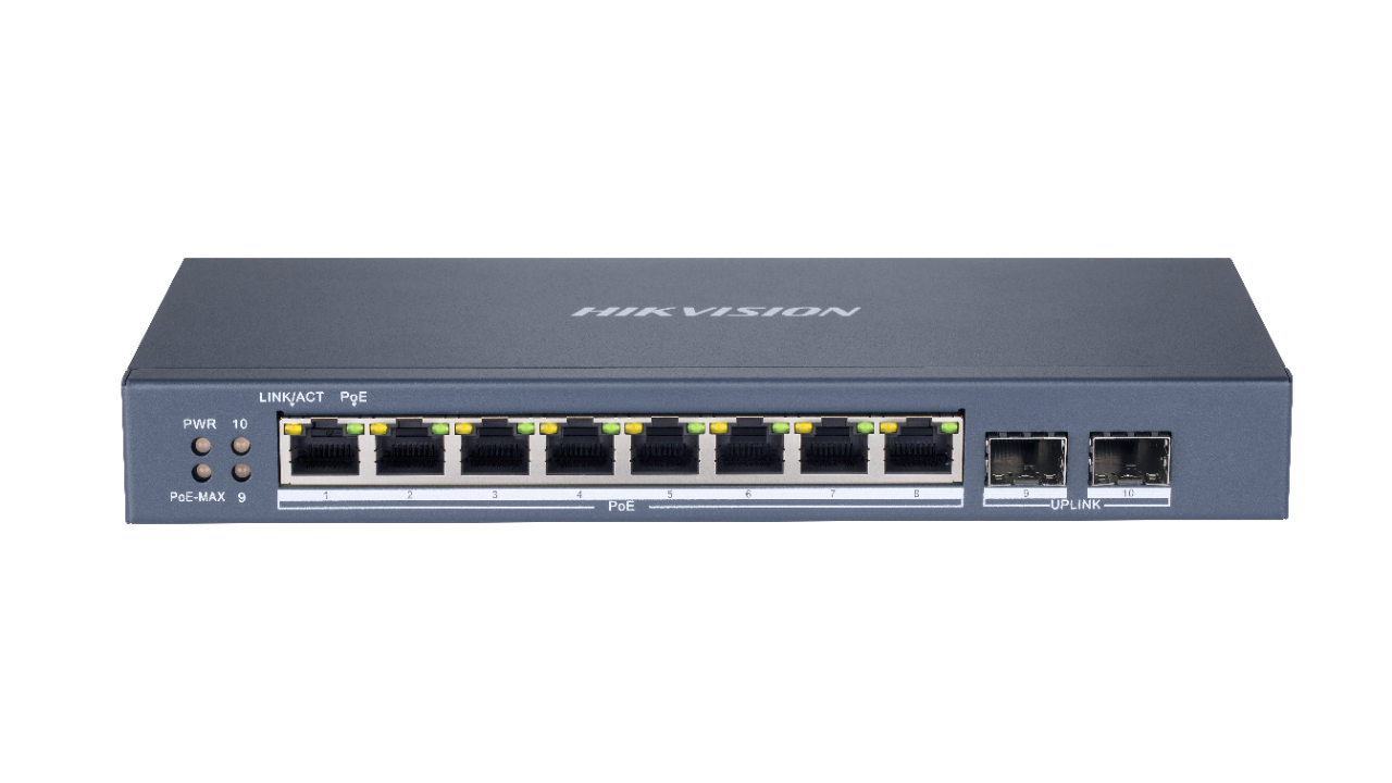 Hikvision Digital Technology DS-3E1510P-SI nätverksswitchar hanterad L2 Gigabit Ethernet (10/100/1000) Strömförsörjning via Ethernet (PoE) stöd Svart