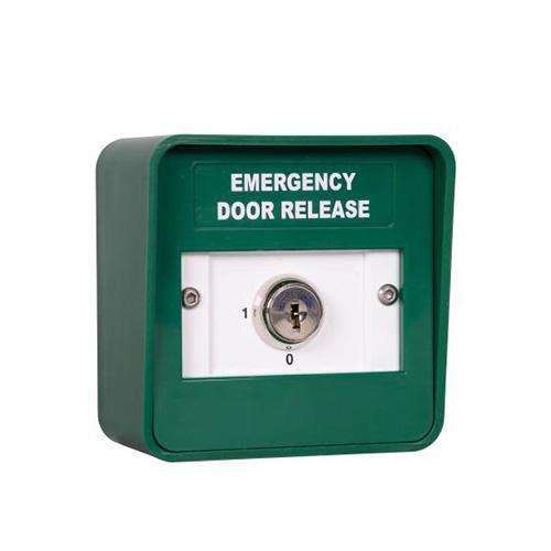 Surface On/Off Green Latching  Key Switch - Double Pole,  Double Throw