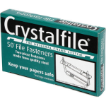 CRYSTALFILE 2 PIECE PAPER FASTENERS BOX 50