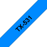 Brother TX-531 DirectLabel black on blue 12mm x 15m for Brother P-Touch TX 6-24mm