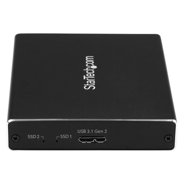 StarTech.com Dual-Slot Drive Enclosure for M.2 SATA SSDs - USB 3.1 (10Gbps) - RAID