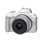 Canon EOS R50 APS-C Mirrorless Camera inc RF-S 18-45mm Lens - White