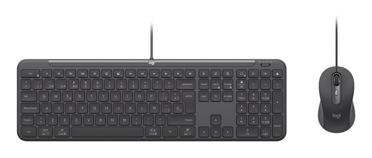 Logitech 920-013343 keyboard Mouse included Home/Office USB QWERTZ German Graphite