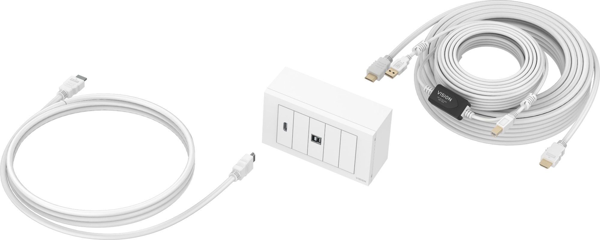 TechConnect - Flush mount faceplate kit - 10m - wall mountable - white - 2-gang - 2 ports thumbnail