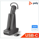 POLY Plantronics/Poly Savi 8245 UC,DECT Headset, USB-C, Convertible,Wireless, Unlimited talk time, crystal-clear audio, ANC, one-touch control,SoundGuard
