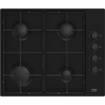 Beko 60cm 4 Burner Gas Hob - Black