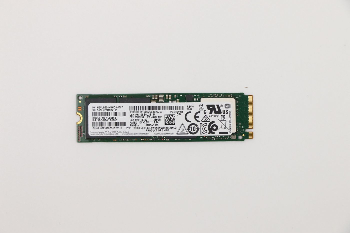 Lenovo Ssd M.2 2280 Pcie Nvme 256G