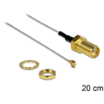 DeLOCK 0.2m SMA/MHF coaxial cable MHF II/U.FL-LP(V)-040 Grey