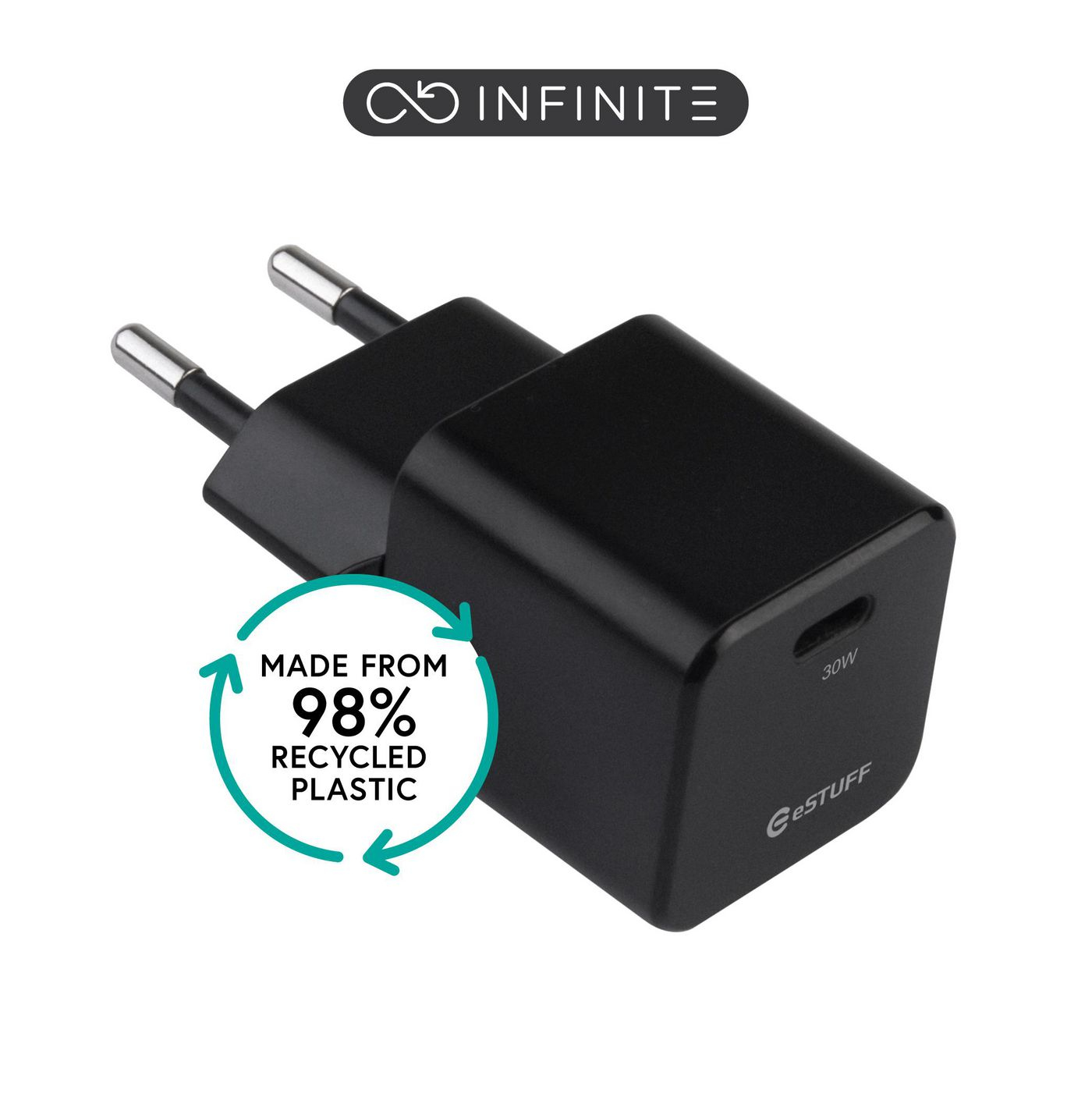 Estuff Black Es637028-Bulk Mobile Device Charger Smartphone Ac Fast Ch