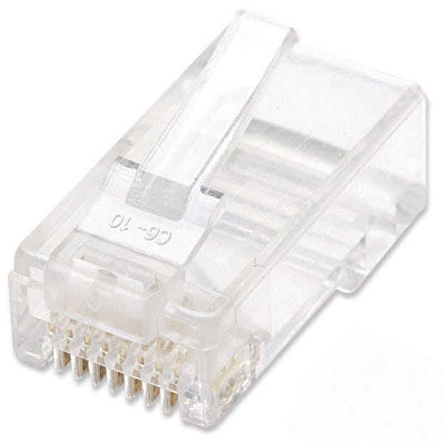 Image of Intellinet RJ45 Modular Plugs, Cat6, UTP, 2-prong, for stranded...