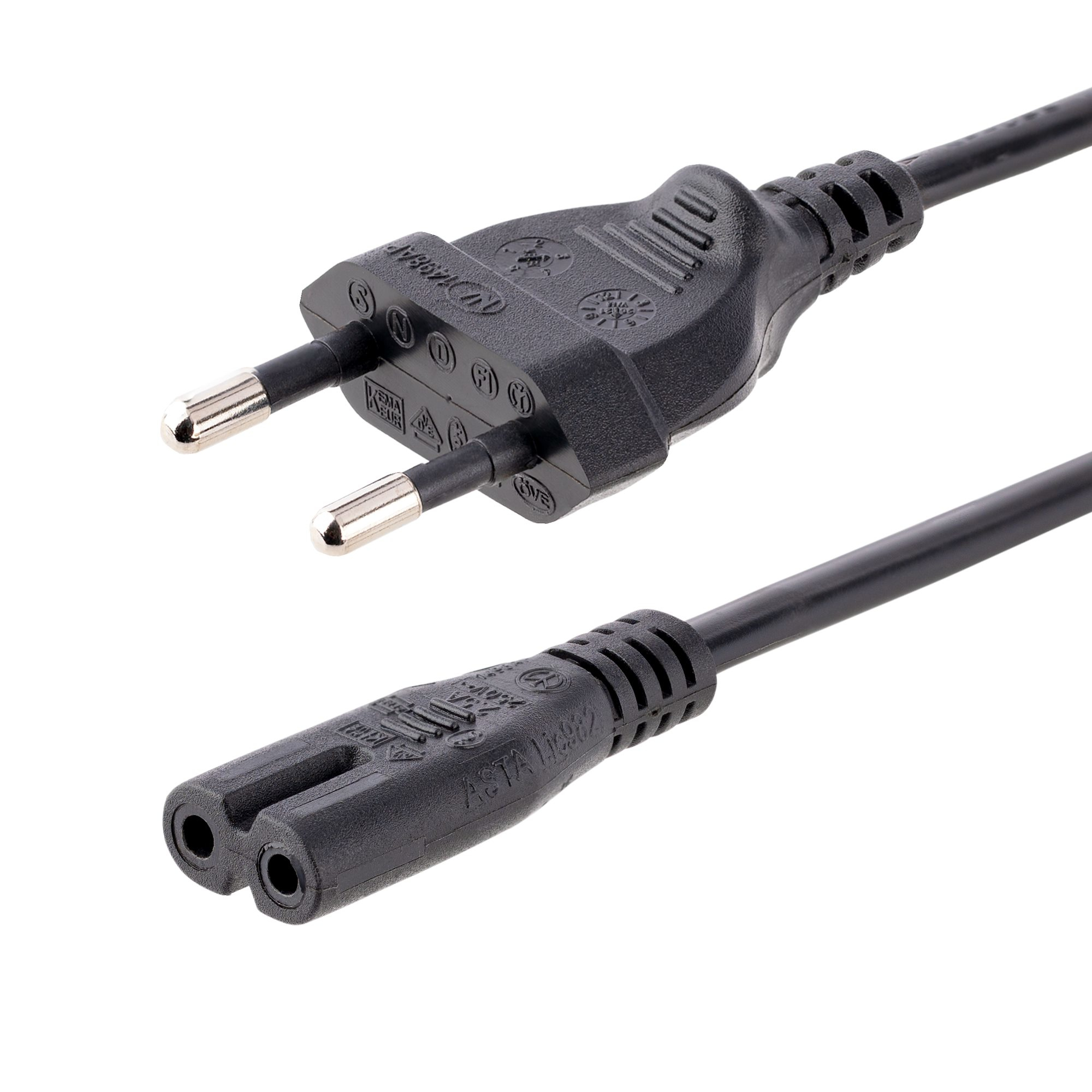 Image of StarTech.com 3m (10ft) Laptop Power Cord, EU Plug to C7, 2.5A...