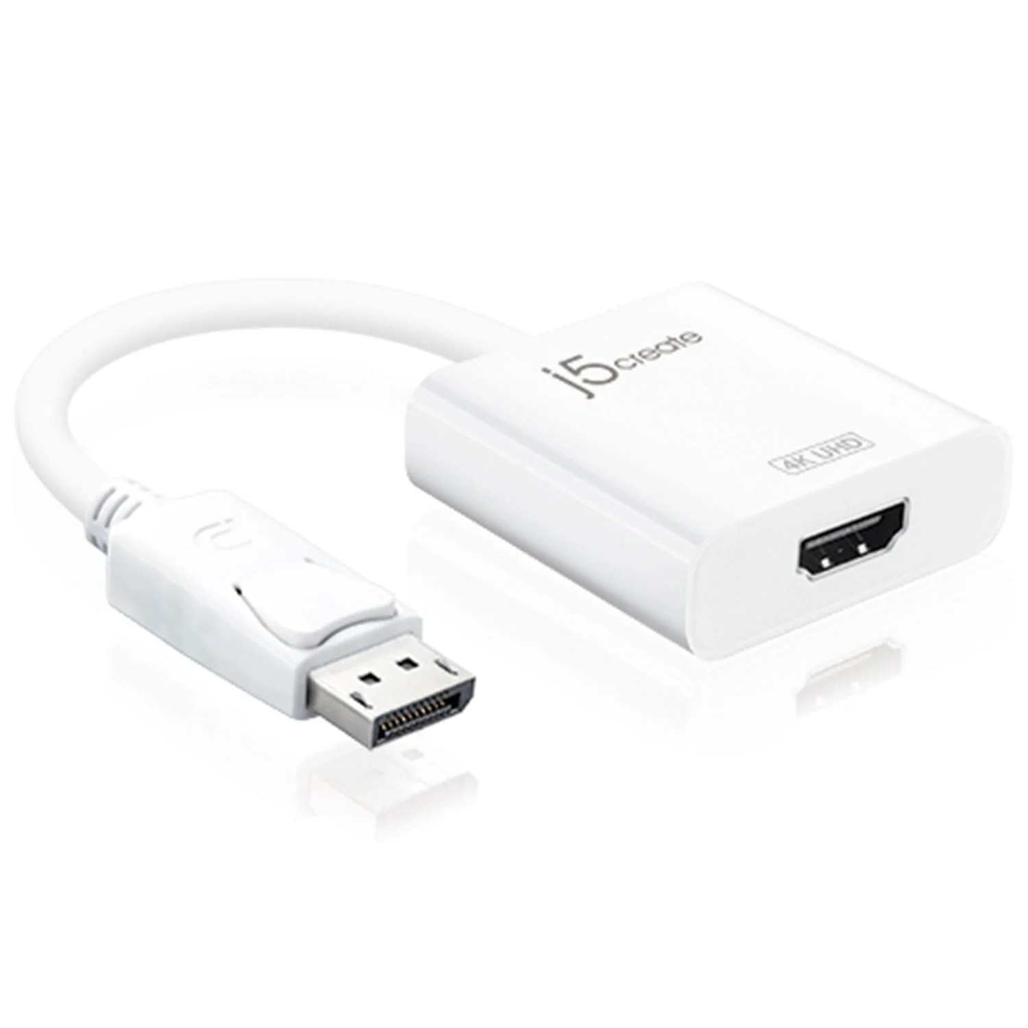 Image of j5create JDA158 DisplayPort to 4K HDMI Active Adapter, White