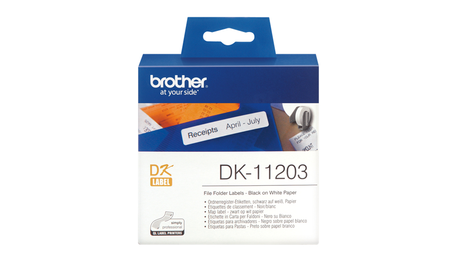 Image of Brother DK-11203 DirectLabel Etikettes 17mm x 87mm 300 for Brother...