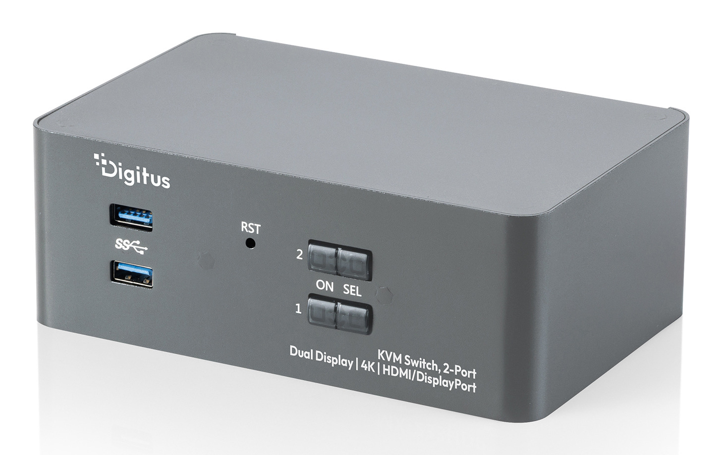 Digitus KVM Switch. 2-Port. Dual Display. 4K. HDMI/DisplayPort