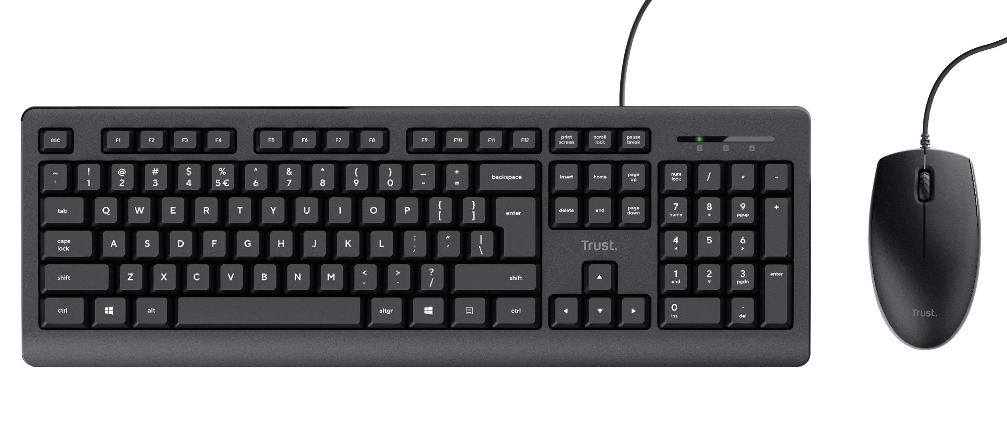 Trust TKM-250 keyboard Mouse included Office USB QWERTZ German Black