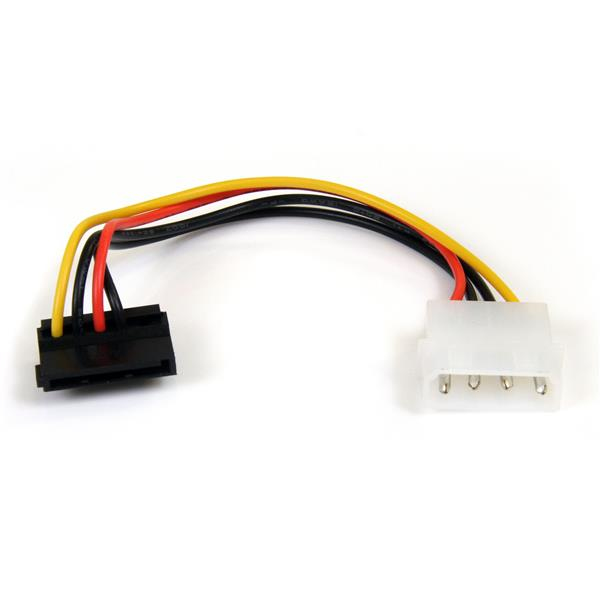 Image of StarTech.com 6in 4 Pin LP4 to Right Angle SATA Power Cable Adapter