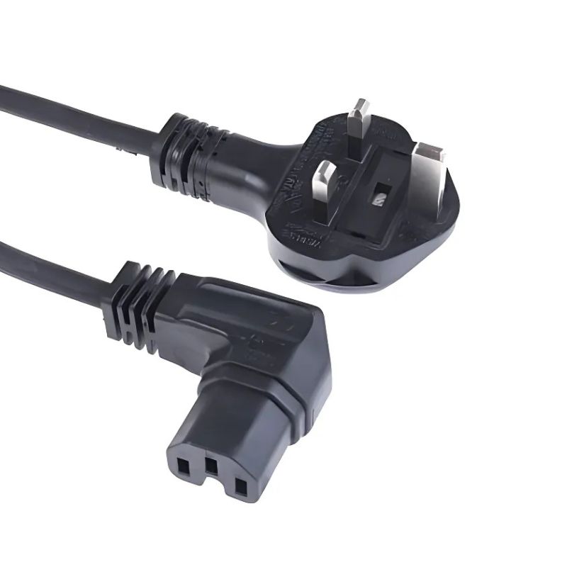 Image of FDL 2M UK MAINS CABLE - UK PLUG TO RIGHT ANGLED C15 (HOT) SOCKET