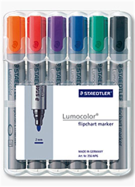 Image of Staedtler 356 WP6 marker 6 pc(s) Black, Blue, Green, Orange, Red,...