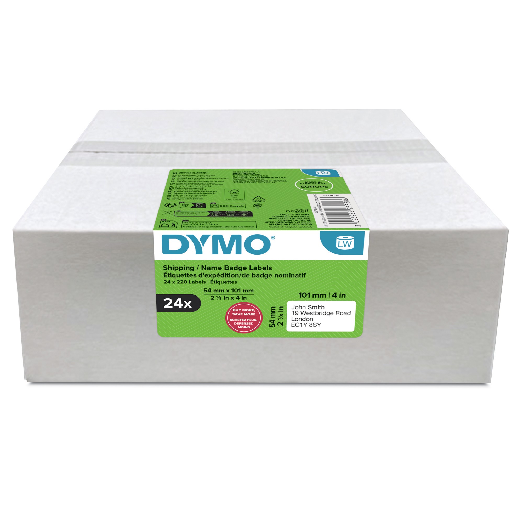 99014 Small Multi-Purpose Labels 54 mm x 101 mm Pack of 24 Rolls thumbnail
