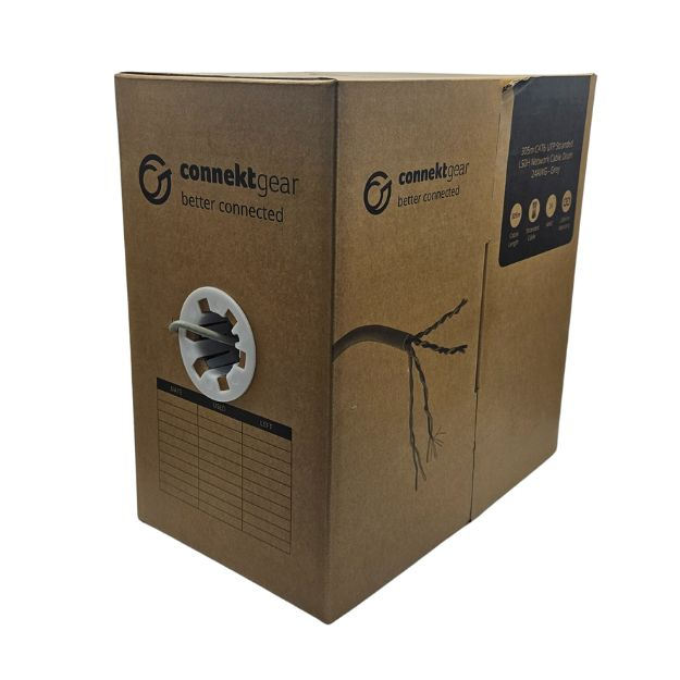 Connektgear Grey 305M Cat6 Utp Stranded Ls0h Network Cable Drum - 24Awg - G